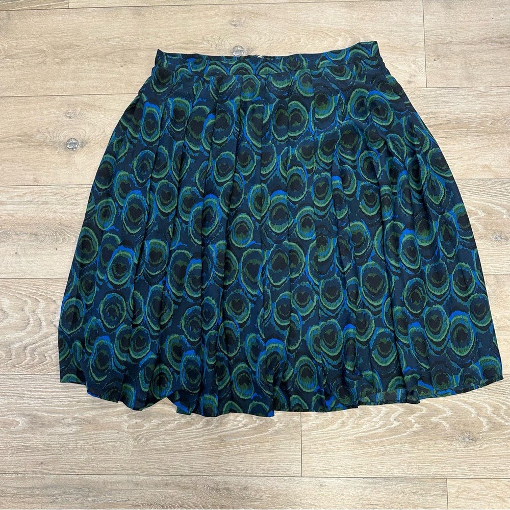 ModCloth peacock print pleated skirt - Picture 8 of 9